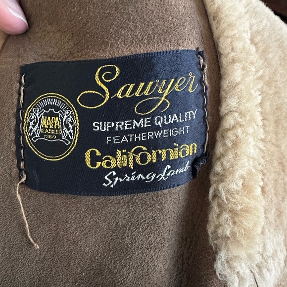 Pitkin County Dry Goods Suede Jacket Camel Brown Shearling Pockets Vintage 42 - Picture 8 of 12